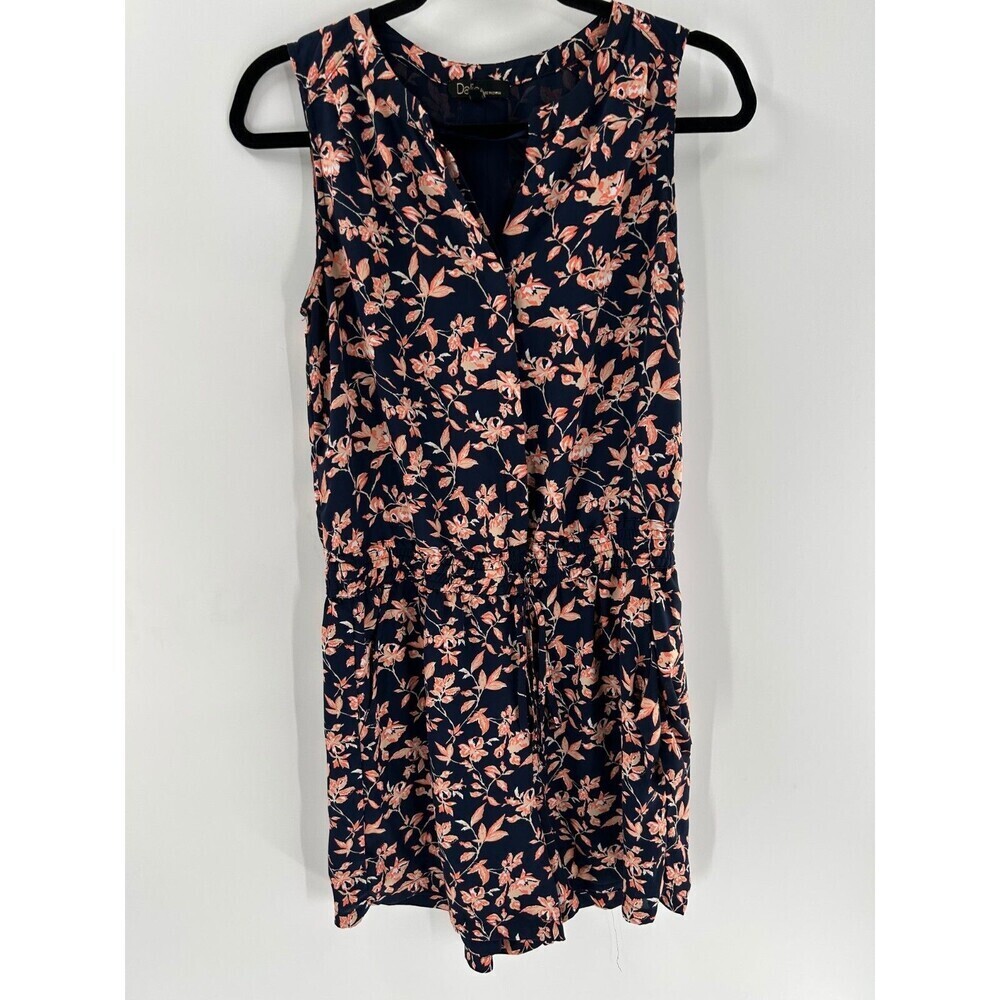 Women's Dalia Blue Orange Floral Sleeveless Romper Size 4